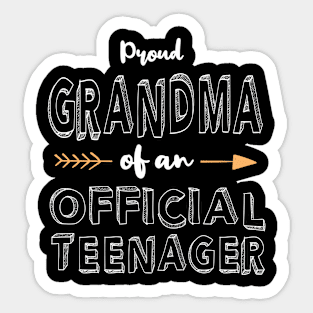 Proud Grandma Official Teenager Matching Birthday Outfit Sticker